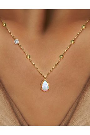 گردنبند طلا سفید زنانه 14 عیار Demas Gold - کد 234219436