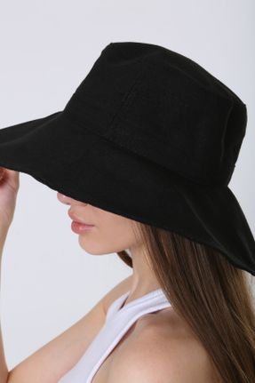 کلاه مشکی زنانه پنبه (نخی) کد 726323687