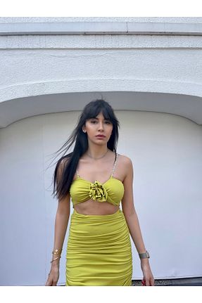 لباس سبز زنانه بافتنی Tugce Gokce Guresci - کد 726449192