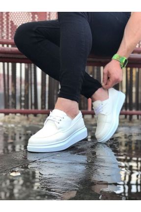 کفش کلاسیک سفید مردانه پارچه نساجی پاشنه کوتاه ( 4 - 1 cm ) پاشنه ساده کد 723021147