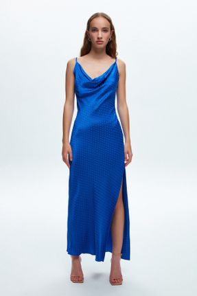 لباس آبی زنانه بافتنی آستین-بلند کد 726068343