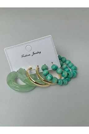 گوشواره جواهر سبز سنگ طبیعی MRK - کد 727728353