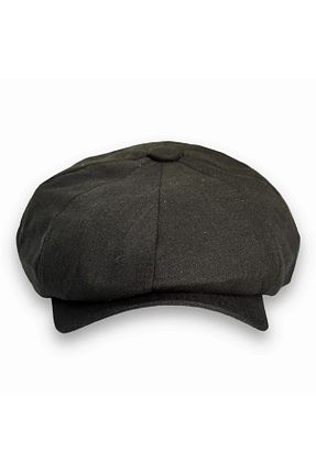 کلاه مشکی مردانه مخلوط کتان Takı Dükkanı - کد 725434572