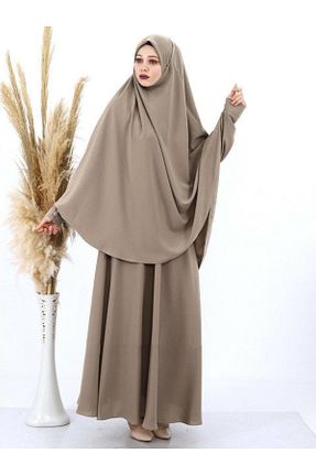 کلاه و ابایا بژ زنانه پلی استر Şahane - کد 727995353