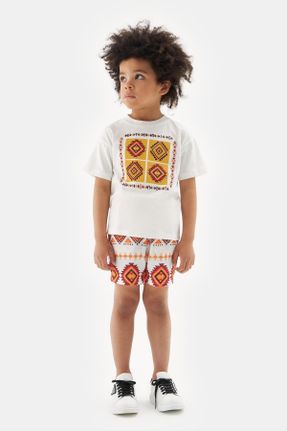 تی شرت نباتی بچه گانه رگولار یقه گرد تکی کد 727998036