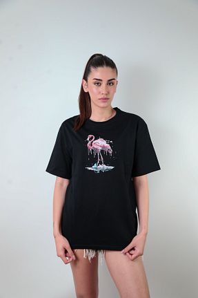 تیشرت مشکی زنانه اورسایز Be Born - کد 728174838