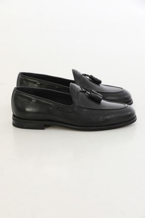 کفش لوفر مشکی مردانه چرم طبیعی پاشنه کوتاه ( 4 - 1 cm ) کد 727863665