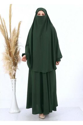 کلاه و ابایا سبز زنانه پلی استر Şahane - کد 727995081
