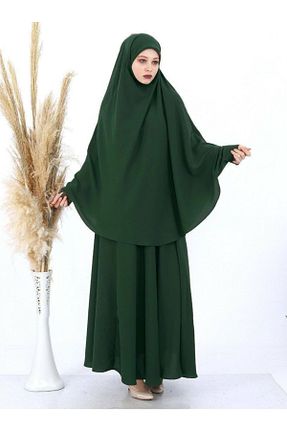 کلاه و ابایا سبز زنانه پلی استر Şahane - کد 727995081