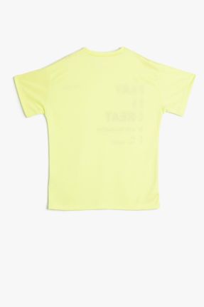 تی شرت زرد بچه گانه رگولار یقه گرد پلی استر تکی کد 695647905