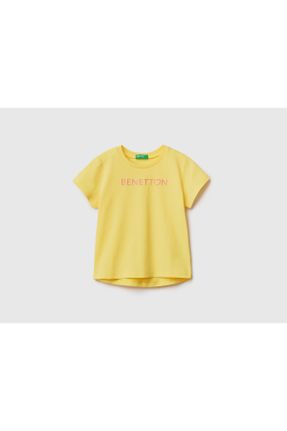 تی شرت زرد بچه گانه یقه گرد کد 729025649