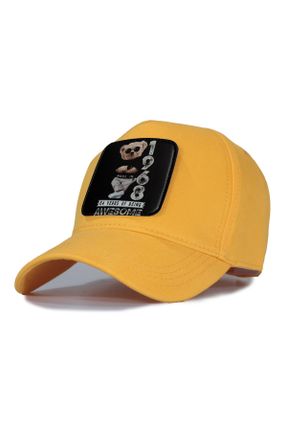 کلاه زرد زنانه پنبه (نخی) کد 728992550