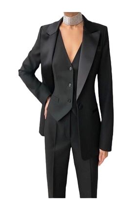 کت و شلوار مشکی زنانه بافتنی Raheel Fashion - کد 728884082