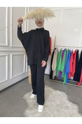 ست گرمکن حجاب مشکی زنانه رگولار AYŞE NUR YELKEN - کد 729656387