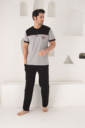 ست لباس راحتی طوسی مردانه ساده KAPİTEX - کد 729991333