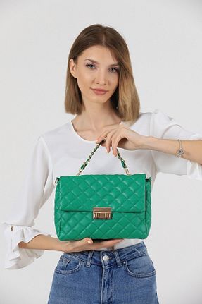 کیف دوشی سبز زنانه چرم مصنوعی Stilgo - کد 729659592