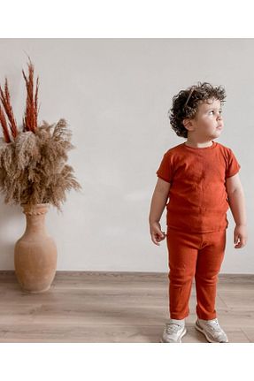 ست نوزادی نارنجی بچه گانه پنبه ای MiaBaby - کد 678394133