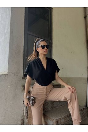بلوز مشکی زنانه ساده ÇEÇİM - کد 730742299