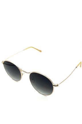 عینک آفتابی طلائی زنانه 45 UV400 فلزی سایه روشن گرد کد 730753615