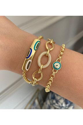 دستبند نقره زرد زنانه 925 عیار emy by emel luxury silver jewelry - کد 648591235