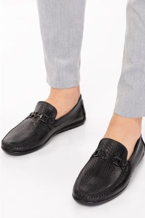 کفش کژوال مشکی مردانه چرم طبیعی پاشنه کوتاه ( 4 - 1 cm ) پاشنه ساده کد 730692910