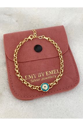 دستبند نقره زرد زنانه 925 عیار emy by emel luxury silver jewelry - کد 648591235