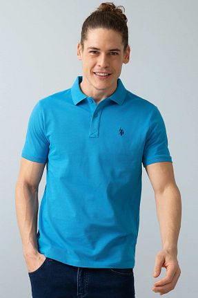 پولوشرت آبی مردانه پنبه ای U.S. Polo Assn. - کد 6485593