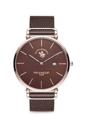 ساعت مچی قهوه ای مردانه فلزی Santa Barbara Polo Racquet Club - کد 6078520