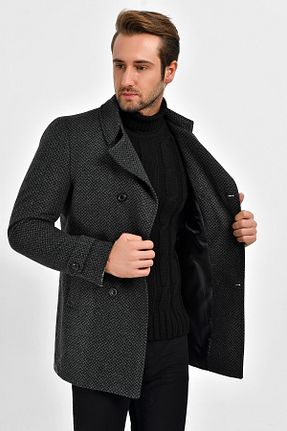 پالتو پشمی طوسی مردانه رگولار Dynamo - کد 32980695