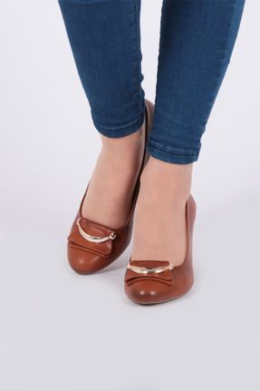 کفش پاشنه بلند کلاسیک قهوه ای زنانه چرم مصنوعی پاشنه ضخیم پاشنه متوسط ( 5 - 9 cm ) کد 34243149