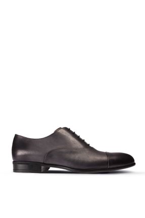 کفش کلاسیک طوسی مردانه چرم طبیعی پاشنه کوتاه ( 4 - 1 cm ) کد 34583203