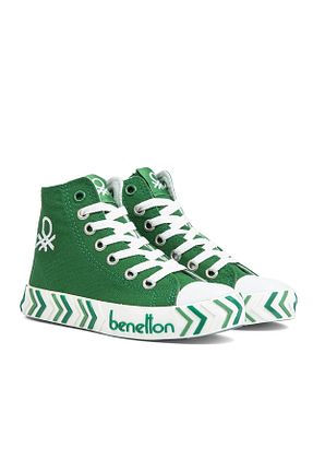 کفش اسنیکر سبز بچه گانه بند دار Benetton - کد 731441238