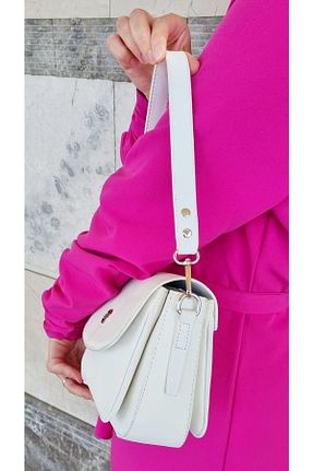 کیف دوشی سفید زنانه چرم مصنوعی Just Polo - کد 731497899