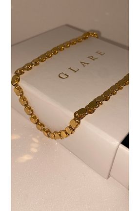 گردنبند استیل ( فولاد ) طلائی استیل ضد زنگ GLARE JEWELRY - کد 660757645