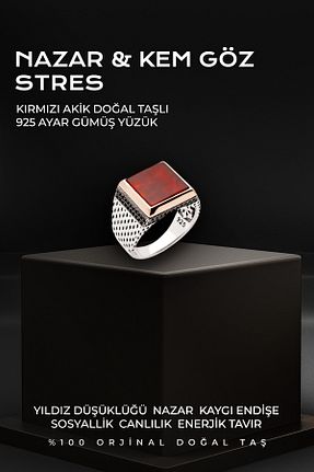 انگشتر نقره مردانه 925 عیار OSMANLI DOĞAL TAŞ - کد 731785583