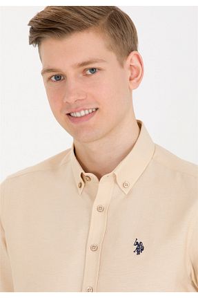 پیراهن قهوه ای مردانه یقه پیراهنی U.S. Polo Assn. - کد 732120527