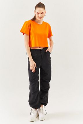 تیشرت نارنجی زنانه اورسایز Butikgiz - کد 732136851