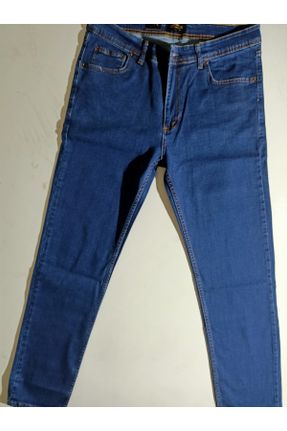 شلوار جین آبی مردانه پاچه رگولار فاق بلند پنبه (نخی) کد 732092601