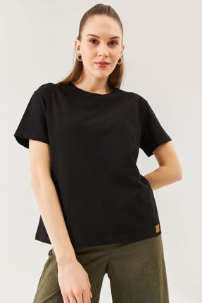تی شرت مشکی زنانه رگولار یقه گرد تکی پوشاک ورزشی کد 732178017