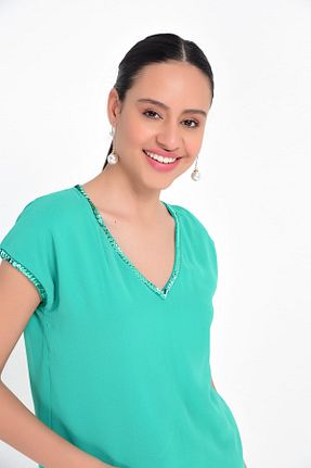 بلوز سبز زنانه رگولار Hanna