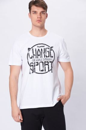 تی شرت سفید مردانه رگولار پارچه ای کد 4787143