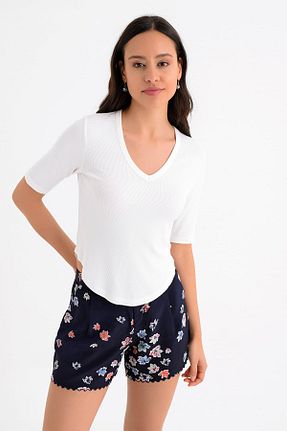 تیشرت سفید زنانه رگولار Hanna