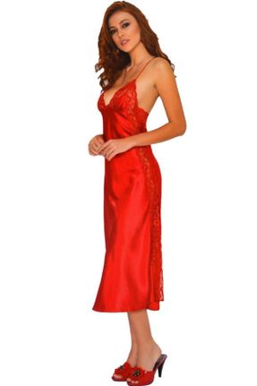 لباس شب قرمز زنانه پنبه (نخی) کد 7059306