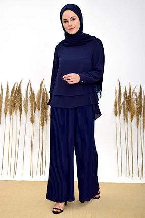 پیراهن حجاب سرمه ای زنانه رگولار Bym Fashion - کد 7109965