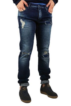 شلوار جین سرمه ای مردانه پاچه تنگ Jack & Jones - کد 35105708