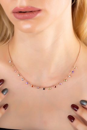 گردنبند نقره صورتی زنانه 925 عیار LINTERNA - کد 36386653