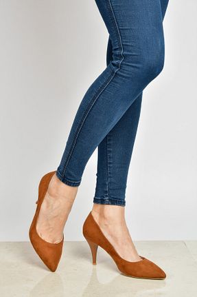 کفش پاشنه بلند کلاسیک قهوه ای زنانه چرم مصنوعی Shoes Time - کد 32094888