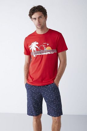شلوارک و برمودا قرمز مردانه رگولار Nautica - کد 681433324