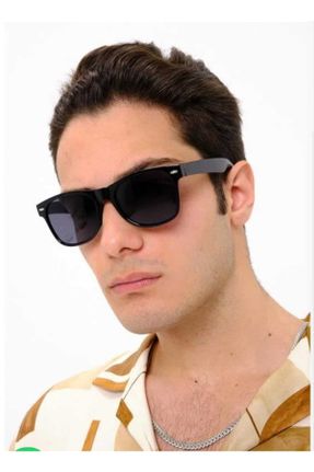 عینک آفتابی مشکی مردانه 53 UV400 استخوان سایه روشن مستطیل کد 732346270