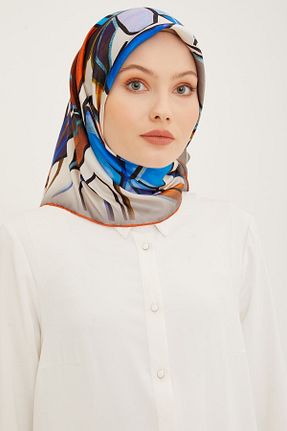 روسری سرمه ای کرپ ساتن ابریشم Armine - کد 648962456